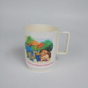 Vintage 1986 Avon Somersaults Plastic Kids Handled Cup "You Can‎ Be A Winner.."